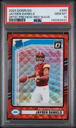2024 Panini Donruss - Jayden Daniels #389 Optic Preview Red Wave Prizm PSA 10!