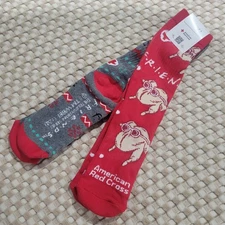 Package of (2) Red Cross Blood Donor Gift Socks "NEW"