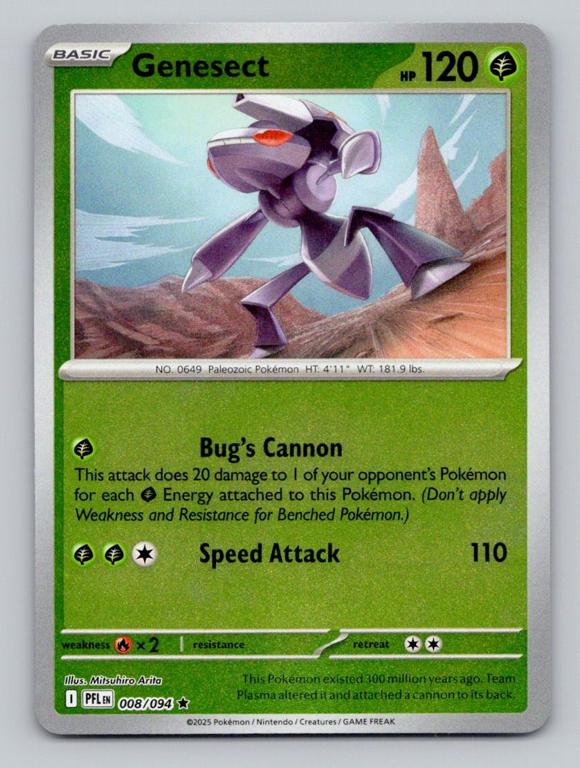 Reverse Holo Genesect 008/094 Rare Phantasmal Flames Pokemon