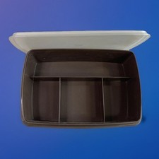 Vtg Tupperware Tuppercraft Stow-N-Go Divided Organizer Container 767 Brown