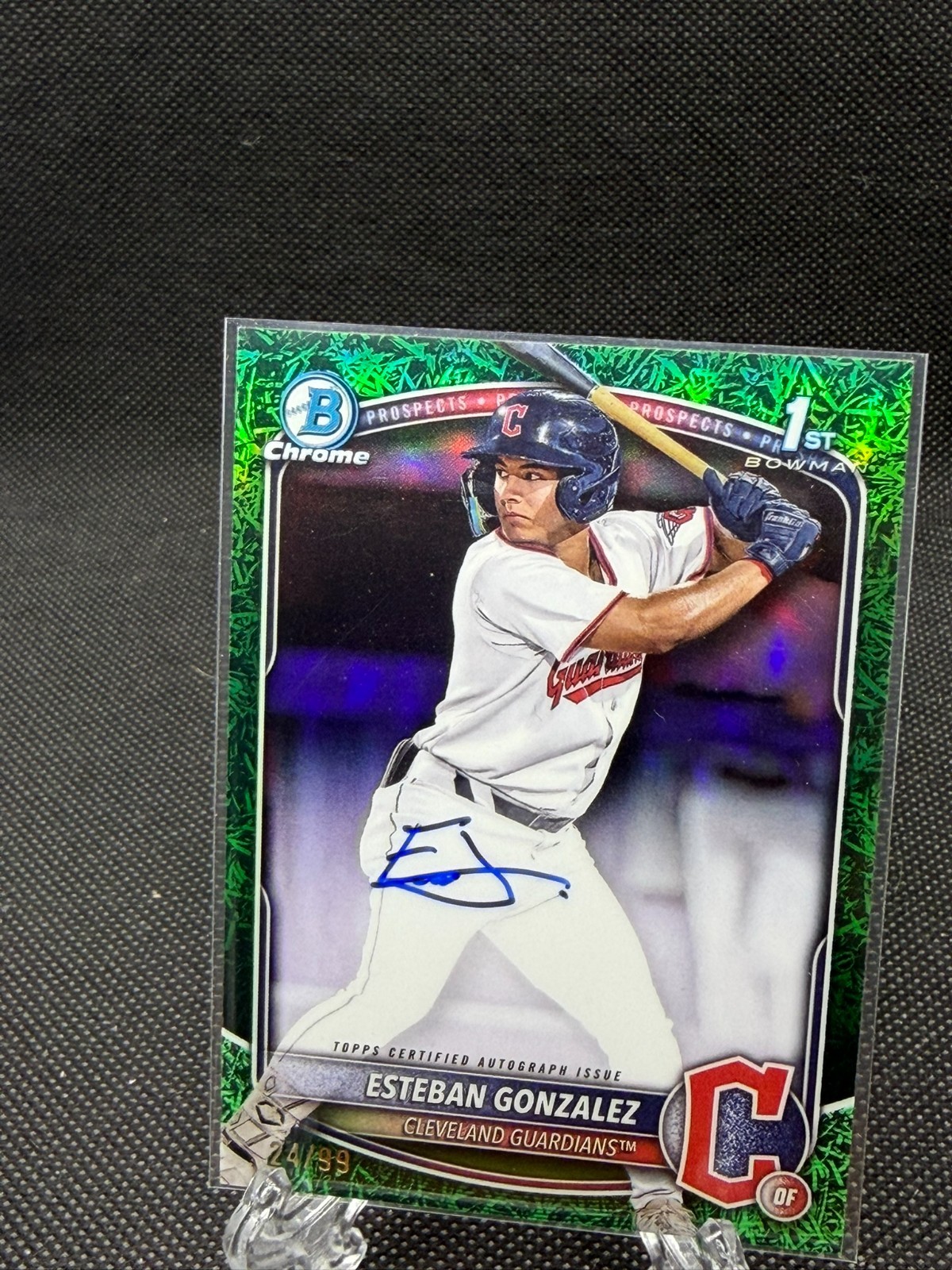 2025 Bowman Chrome  Esteban Gonzalez 1st Bowman Auto Green Grass Refractor /99