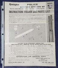 Vintage Remington 1977 Original Folder 870 1100 1187 Police Mag Ext Kit Instuc.