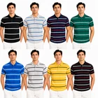 UrbanFit Mens Striped Polo Shirt Short Sleeve M-3XL