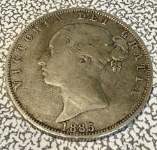 1885 - Victoria Silver Half Crown Coin - British Silver