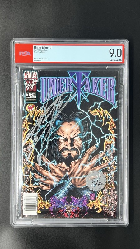 Undertaker #1 Silver Stamp PSA 9.0 💀signed By The Undertaker💀 POP 1!