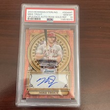 2023 Bowman Sterling Opulence Mike Trout Rose Gold Refractor Auto /5 PSA 10