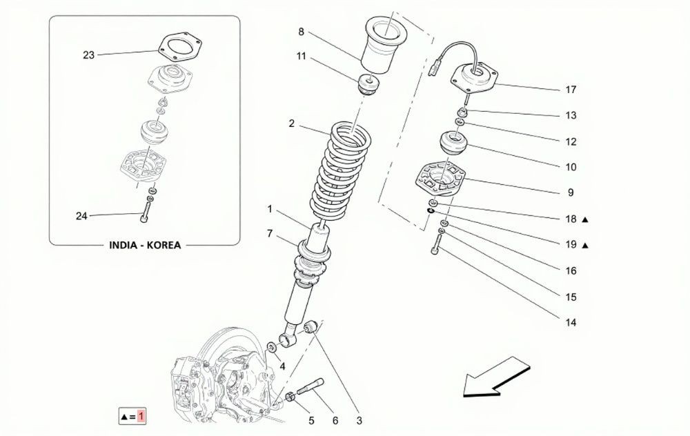 08-16 MASERATI GRANTURISMO S COUPE REAR RIGHT LEFT SHOCK ABSORBER ASSEMBLY OEM