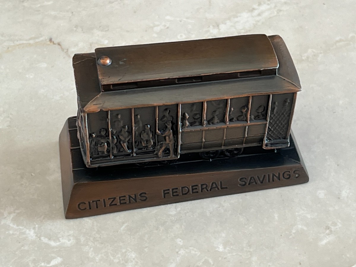 Vintage 1960 Cable Car Bank from Citizens Federal Savings San