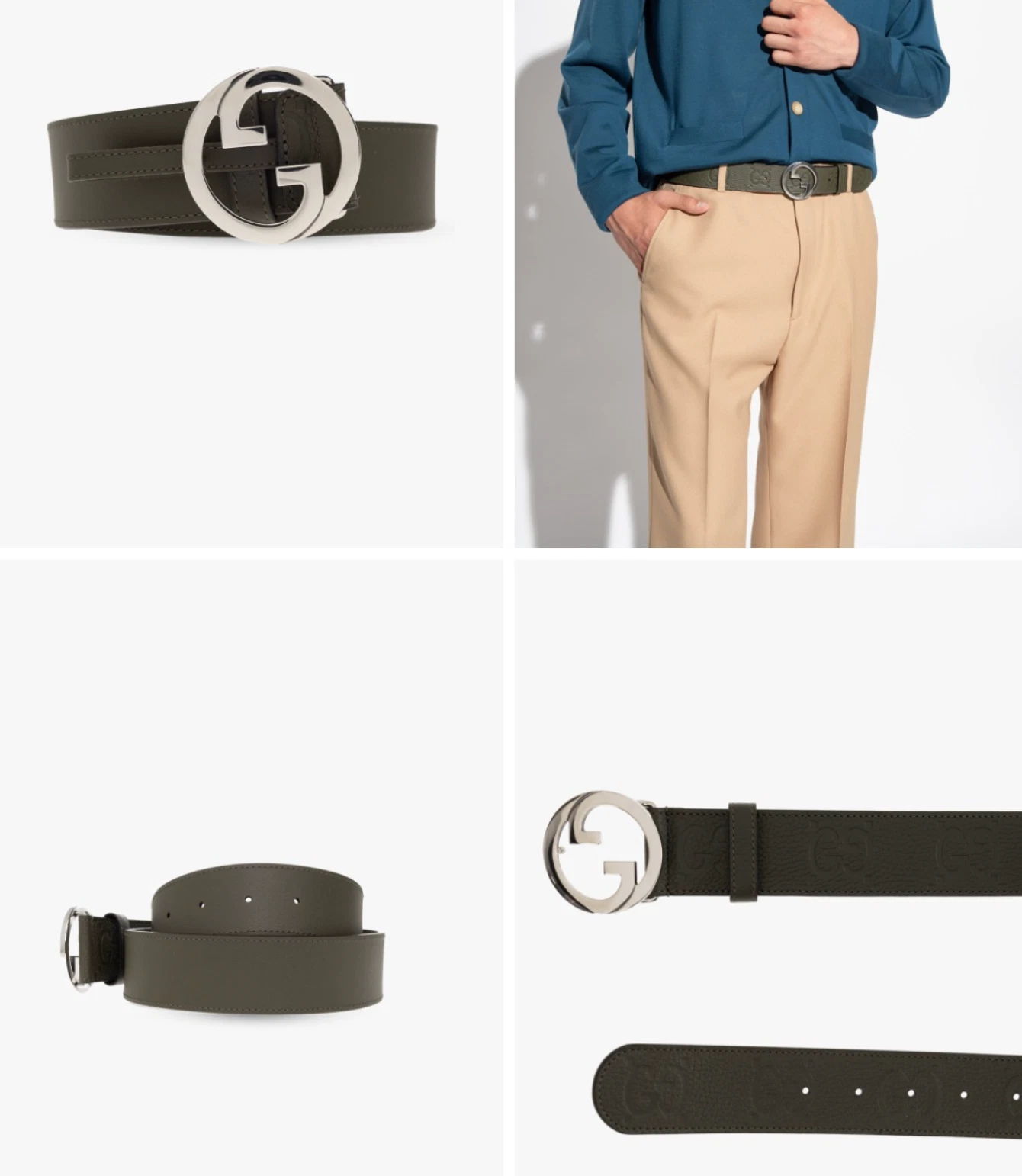 GUCCI GG Cinturón Con Hebilla Interlocking GG Con Bolsa De Polvo Unisex 75