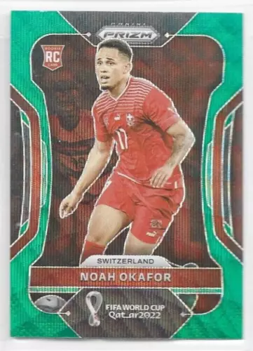 Noah Okafor Switzerland 2022 Panini PRIZM FIFA World Cup Rookie Green #268