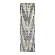 2'7"x8'2" Silk and Wool Zigzag with Graph Design Hand Knotted Runner Rug R66535