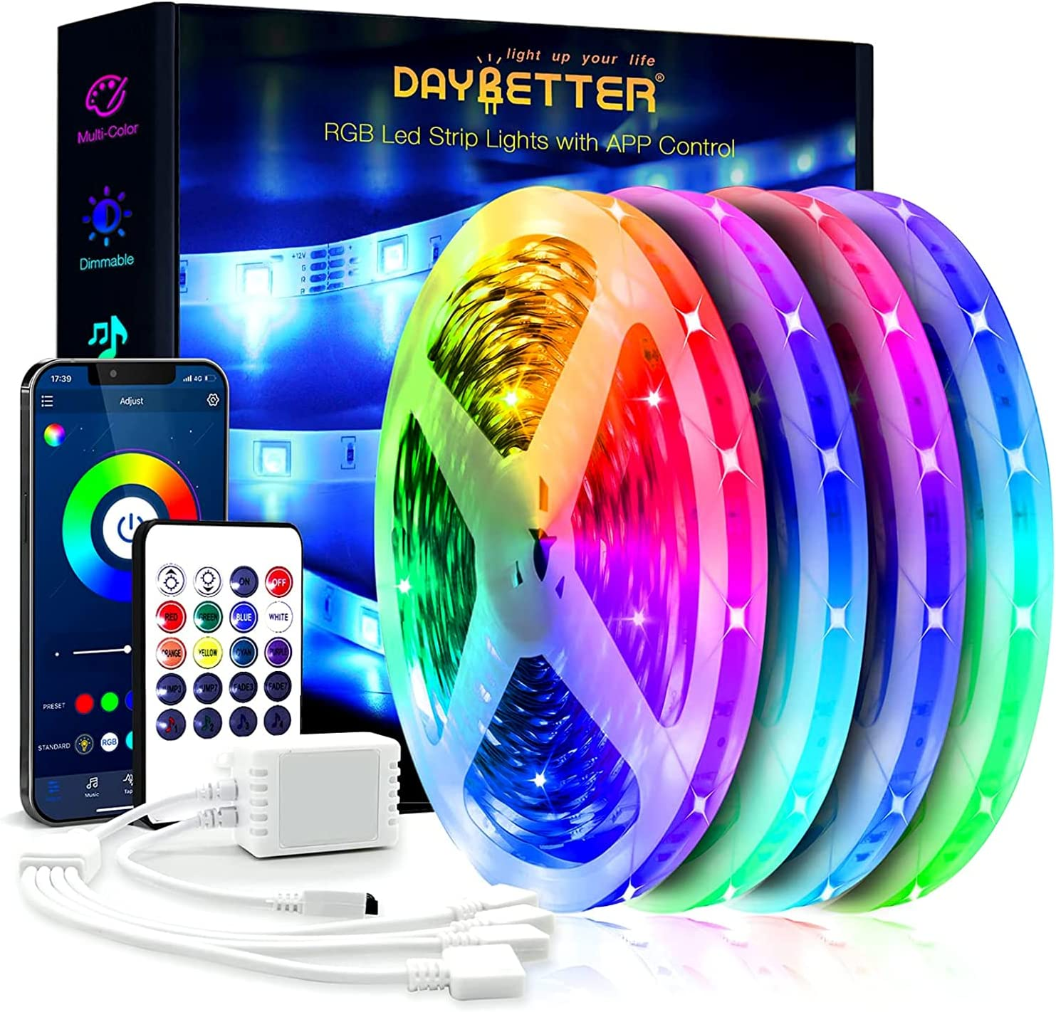 Led Strip Lights 200Ft (4 Rolls of 50Ft) Ultra Long Smart Light Strips with App-image
