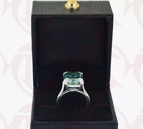 RARO 9,00 quilates corte esmeralda certificado diamante azul anillo solitario... - Imagen 5 de 5
