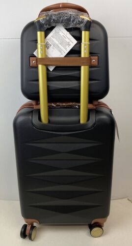 PUICHE Jewel Carry-on Cosmetic Luggage, Set of 2, Black - Picture 7 of 14