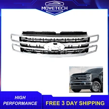 Platinum Look & Chrome Front Grille Fits 2023-2024 Ford F-250 F-350 Super Duty