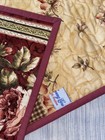 Handmade mini quilt/runner/reversible/machine quilted-Flowers In Rose & Beige — photo 3