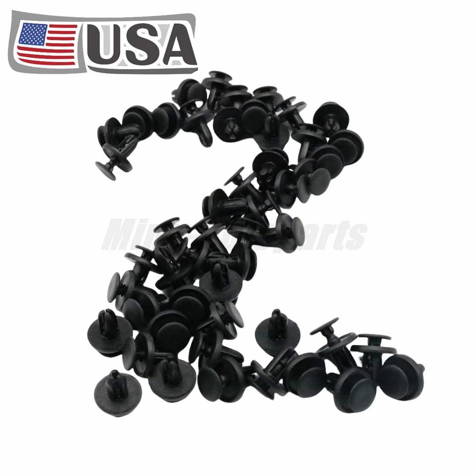 50Pcs Bumper Fender Liner Push Clips Fit 1997-2024 Mitsubishi 1998-2024 Subaru Foto 2 de 4