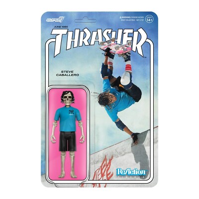 SUPER7 POWELL PERALTA THRASHER フィギュア Super 7 Steve Caballero Thrasher Skate Powell-Peralta ReAction