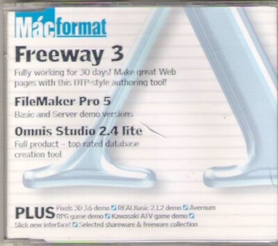MACFORMAT Vintage CD-ROM FREEWAY 3 OMNIS STUDIO FILEMAKER 5. August 2000 Sammeln!