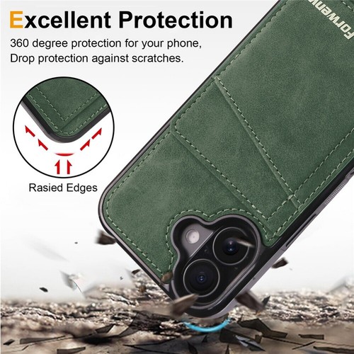 For iPhone 16 15 14 13 12 11 Case Wallet RFID Blocking Leather Card Stand Cover - Picture 57 of 64