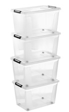 4x Aufbewahrungsbox Multibox – Kunststoffbehälter Mit Deckel In 4 Größen