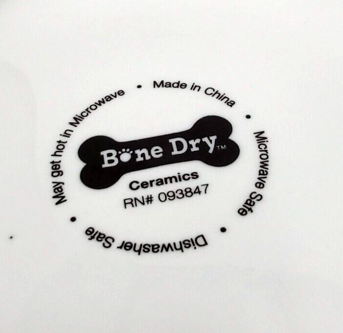 Bone Dry 6"R x 2"D Green white inside Skid Proof Bottom Food Water Pet Dog Bowl