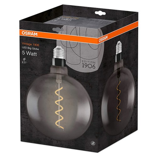 Osram LED Spiral Filament Vintage 1906 G200 Globe 5W E27 Smoked Glass Extra Warm - Picture 4 of 6