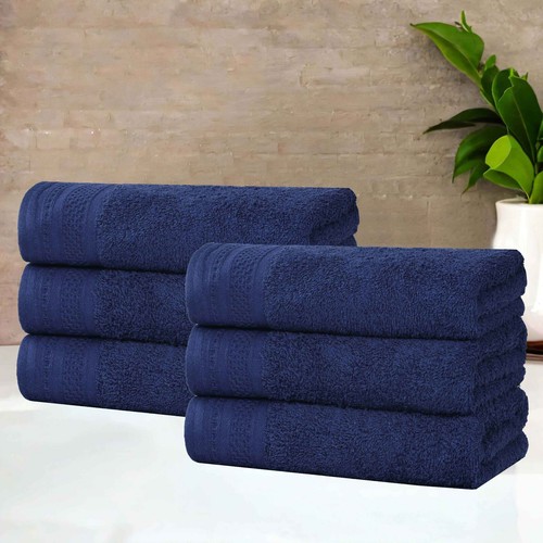 Honeycomb Textured Waffle Border Cotton Medium Weight Hand Towels, Set of 6 - 第 60/94 張圖片