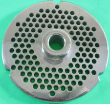 #32 x 3/16" Meat Grinder Plate  w/ Hub  STAINLESS fits Hobart Biro LEM & More