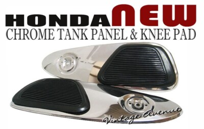 HONDA SS50 SS 50 FUEL GAS TANK SIDE CHROME PANEL COVER + KNEE PAD 
