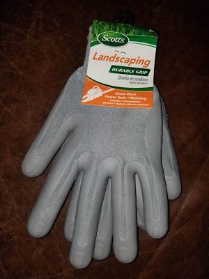 Scotts Landscaping Gloves West Chester Protective Gear Durable Grip Large Gray