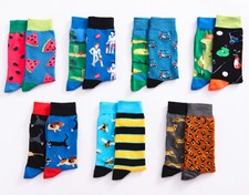 Different Touch Novelty Cartoon Socks Men's Assorted Sports Design Crew Socks