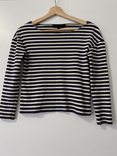 TopShop Petite Blue Striped Top Size 0
