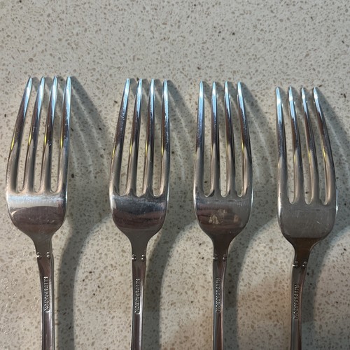 Reed And Barton Dresden Rose Silver Plate 1953 Dinner Forks Lot Of 4 - Picture 6 of 6