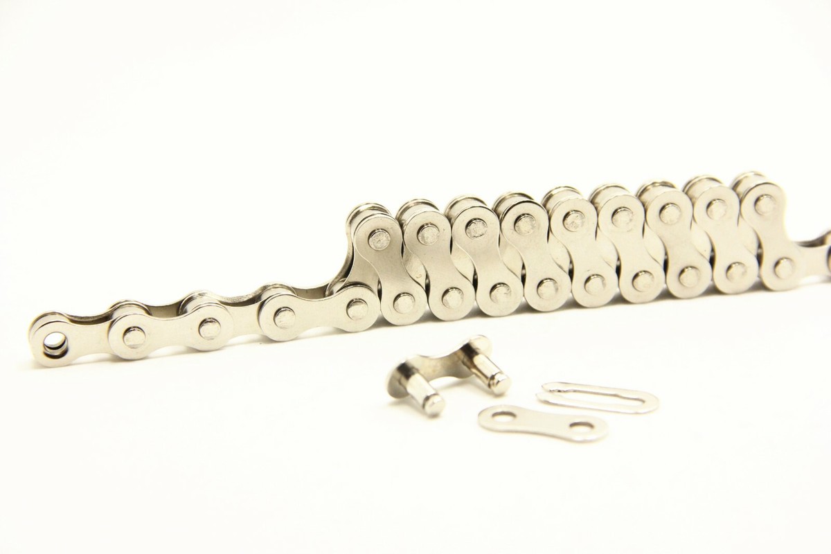 1/2'' x 1/8'' Single Speed Chain 114 Links Chrome | eBay