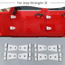 Exterior Door Hinge Cover Trim Kit for Jeep Wrangler JK 2007-2017 4Door White