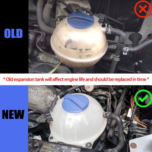 EXPANSION HEADER TANK COOLANT RESERVOIR + CAP FOR VW T4 TRANSPORTER 90-03 - Picture 4 of 6