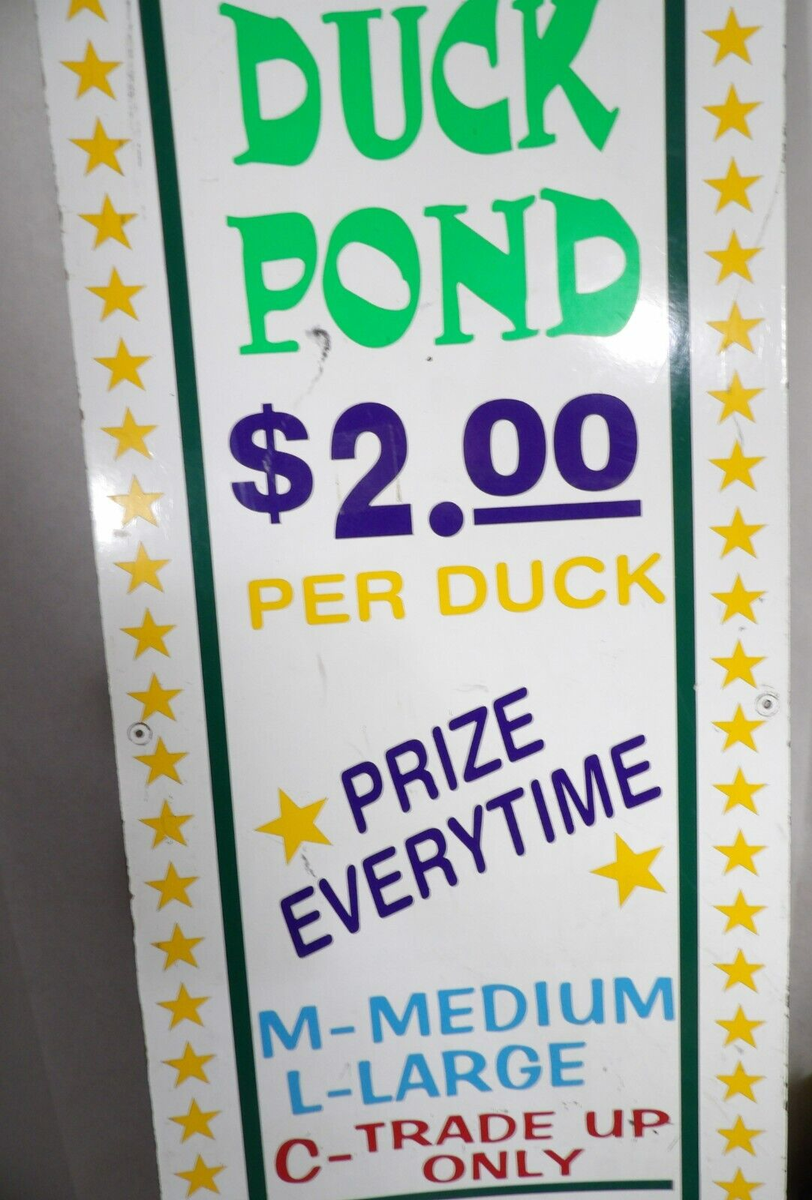 neon park betty duck (特価!!RARE直筆サインポスター) Vintage 1980s 1 of a Kind Lucky Duck Pond NJ Boardwalk Carnival