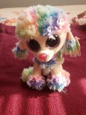 Ty Beanie Boo Rainbow The Poodle 6" 15cm New Colorful Dog