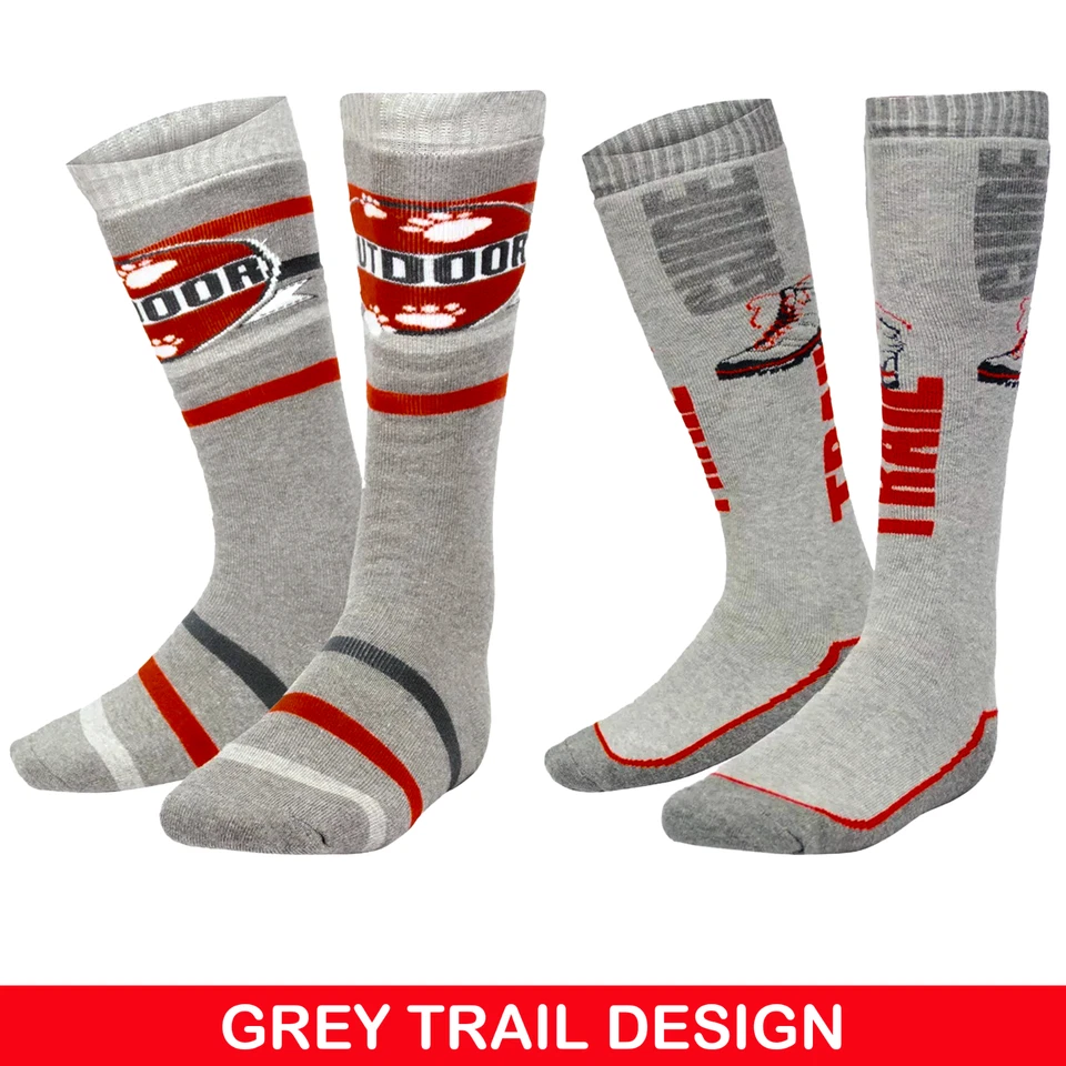 Boys Girls Thermal Thick Long Welly Socks Childrens Ski Socks Walking 2-12 Pairs - Image 2 of 4