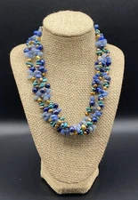 JAY KING DRT-Sterling Turquoise Pearl Multi Gemstone Torsade 3 Strand Necklace