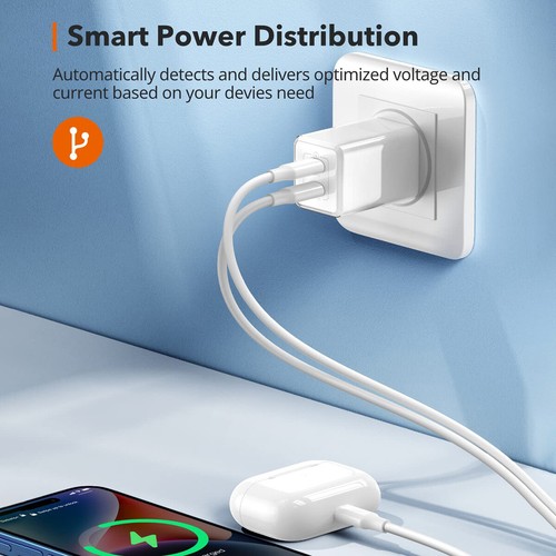 2Pcs 2-Port USB C Fast Home Wall Charger QC 3.0 Power Block Adapter For iPhone - Picture 6 of 17
