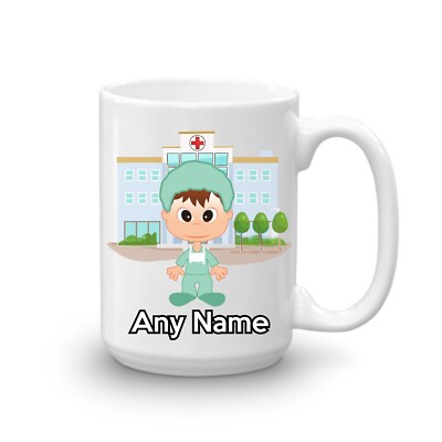 Personalisierte große 15 Unzen Chirurg Tasse Becher männlicher Arzt Kardiologe Dankeschön Geschenk
