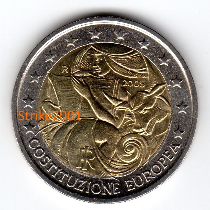 2 Euro Costituzione Europea 2005 Fehlprägung 2 EURO COMMEMORATIVO ITALIA 2005 Costituzione Europea FDC | eBay