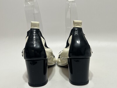 Vtg CHANEL WHITE LEATHER CC LOGO BALLET HEELS 35 | eBay