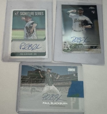 Paul Blackburn 2018 Rookie Auto Lot (3) - Topps + Donruss 2 On Card RC
