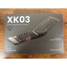 ProtoArc XK03 Portable Folding Ergonomic Bluetooth Keyboard Black Ultra Slim