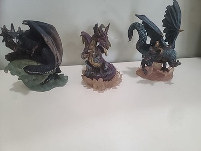 Novelty Dragons Lot of 3 Statues Resin Look To Be In Good Condition.