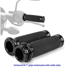 Motorcycle 1" Handle Bar Hand Grips For Harley Street Glide Road King Softail
