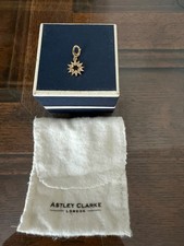 Astley Clarke Sun Biography Charm Gold Plated S Silver + White Sapphire Paves